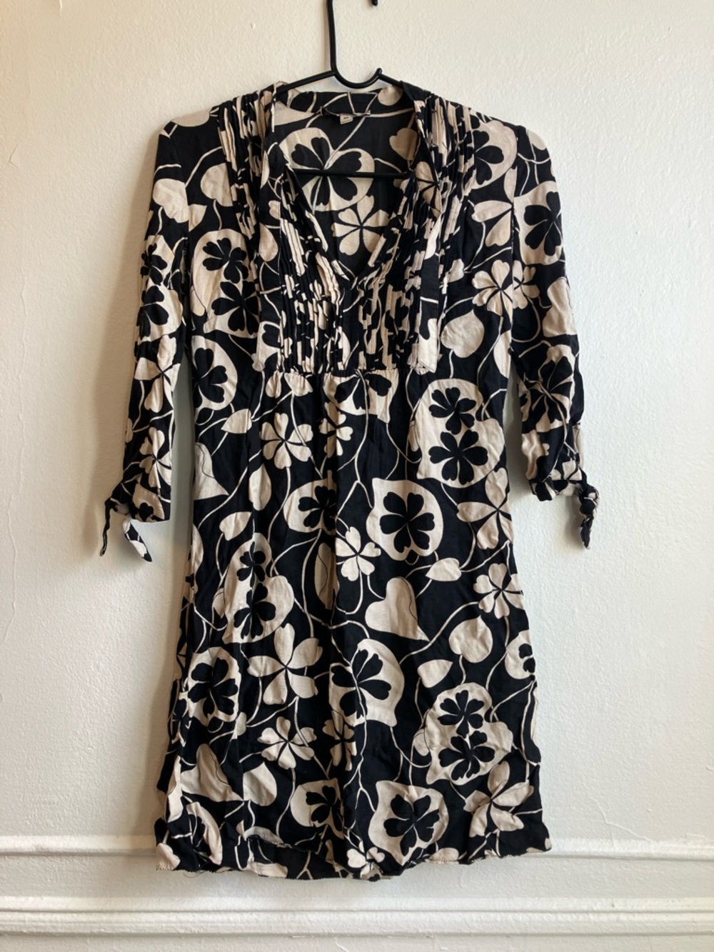 Haute Hippie Black & Cream Patterned Dress